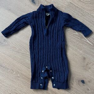 Navy Blue Cable Knit Kids One Piece